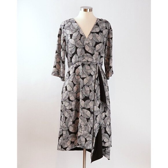 Natori Leaves of Paradise Asymmetrical Dress - Size 8 - EUC - Picture 1 of 9